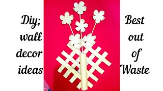 DIY; Wall Decor Ideas/ Card Board Craft/ Best Out Of Waste/ Flower Vase Making Tutorial