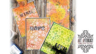 Mono Printed Mixed Media Cards with Art Anthology by Josefine