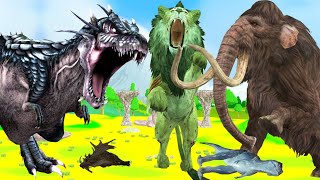 Zombie Lion vs Dinosaur Fight Lion Attack On Deer Saved by Elephant Mammoth Animal Fights Video