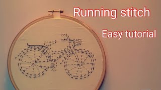 Running stitch embroidery | Easy embroidery design | embroidery tutorial