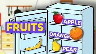 FRUITS for Kids: Vocabulary for beginners | Learning English Words for Kids 0+