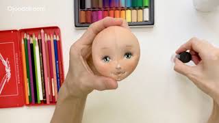 TUTORIAL Doll / How to paint a doll face with green eyes