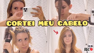 Cortei meu cabelo em casa + finalização escova secadora