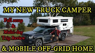 MY NEW TRUCK CAMPER & MOBILE OFF-GRID HOME!! (Showcase, setup and multi-day review) BRONCO 1251