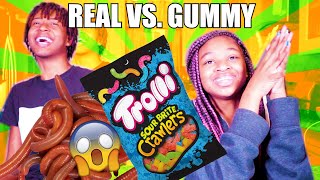 MACEI DOES GUMMY VS REAL CHALLENGE WITH KHALIL