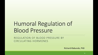 Humoral Regulation of Blood Pressure