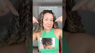 Penteado com trança e coque #penteados #hairtutorial #hairstyles #beautyhacks #cachos #curlyhair