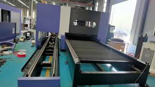 AccTet fiber laser cutting machine IPG 3000w AKJ1530F with rotary axis and exchange table