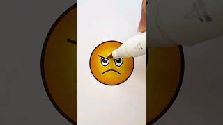 🔅 How to Draw With this posca markers sound 😠 Angry face emoji? step by step EASY'! #reels #shorts