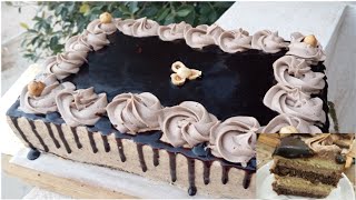 كيكة بحجم عائلي لجميع المناسبات🎂🎂gateau choco_vani noisette _amande