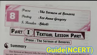 10th class English 8th lesson The sermon at Benares question and answers guide NCERT syllabus