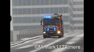 [SNEEUW] Brandweer Almere TS4131 en Ambulances met spoed naar een ongeval op de A6