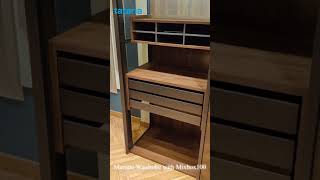 tataria Murano wardrobe & mixbox100 metal drawer in BMG finish compatible with bedpost collection