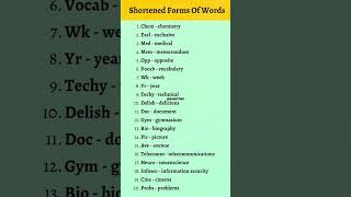 Shortened forms of words#english #ielts #englishteacher #learnenglish #ieltsspeaking #foryou #fyp