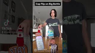 Cap Flip on Big Bottle! #bottleflip