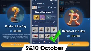 9&10 October | Investment | Rabus of the day | Riddle of the day | XEmpire Task Complete 💯✔️