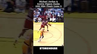 Michael Jordan & Scottie Pippen Dunk Show in 1991 NBA Finals Game 5 to Win 1st Championship! #shorts