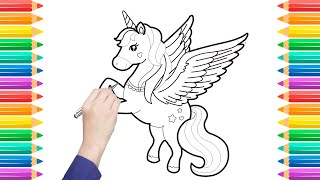 cute unicorn drawing for kids/ unicorn drawing easy/ kids drawing