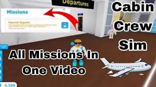 All Missions In One Video  Cabin Crew Simulator  (Roblox) (2023)