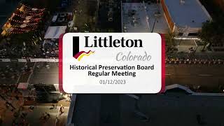 Historical Preservation Board - Study Session - 01/12/2023