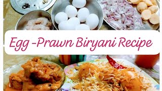 Egg -Prawn Biryani Recipe in Bengali 🔥🍚🍛 #vid25