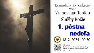 Služby Božie VT  18. 2. 2024  -  1. pôstna nedeľa