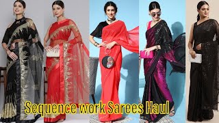 Latest Bollywood Designer Sequence Sarees Haul