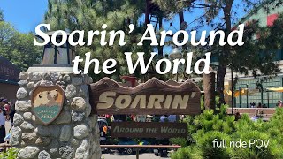 [4K] DISNEYLAND CALIFORNIA ADVENURES | Soarin Over the World | full ride POV | 2024 🪂☁️