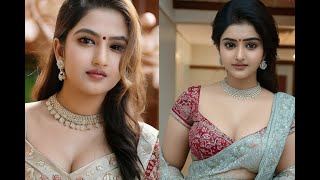 4K AI Indian Lookbook Model | Plus Size Model | Saree Model #female #aisaree #lookbook  Part - 29