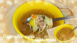 Овощной супчик с мясом. Vegetable soup with meat