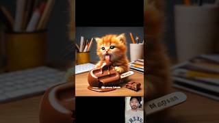 cute cat eating ice cream💥#cutecat #catlover #catvideos