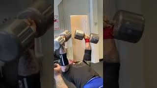 100kg / 220lbs incline dumbbell press x 7 reps