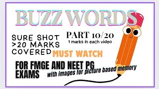 BUZZ WORDS WITH MNEMONICS PART 10 FOR | NEET-PG , FMGE, PLAB , USMLE