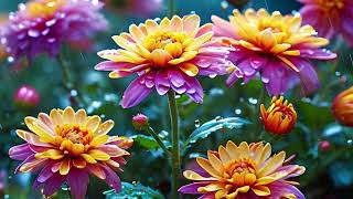 Beautiful chrysanthemum flowers nature video