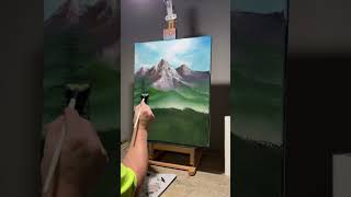 Fun easy landscape #oil #painting #bobross #art #artshorts