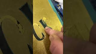 Using tip of finger to remove access gold leaf . #art #glassart #shortsfeed #shortvideo #satisfying