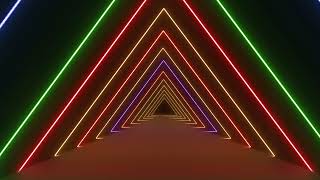 Future Neon Laser Squares with Ultraviolet Light Tunnel Reflections 4K VJ Loop Moving Background