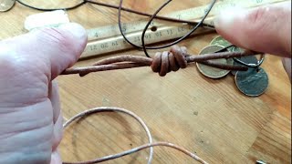 Closeup knot for leather necklace tying 🪢