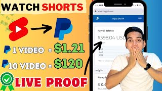 Get $398* PayPal For Free 🔥| By Watching Shorts Videos | Best New Make Money App in 2024