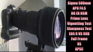 vignetting and sharpness test on Sigma 500mm APO F4.5 DG EX HSM Prime Lens