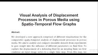 Visual Analysis of Displacement Processes in Porous Media using Spatio Temporal Flow Graphs