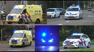 politie en ambulance met spoed van en naar verschillende meldingen in Utrecht.