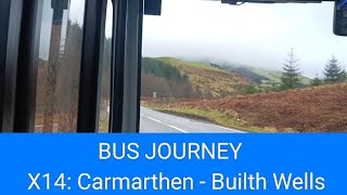 🇬🇧 BUS JOURNEY | Celtic Travel X14: Carmarthen ➔ Builth Wells