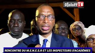 RENCONTRE DU MINISTRE DE L'E.N.E.S.R.I MR MOUSSA BALDE ET LES INSPECTEURS D'ACADÉMIES