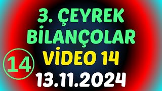 VİDEO 14 - 3. ÇEYREK BİLANÇOLAR  #borsa #hisse #yorum #bilanço #analiz #cvkmd #enery #ekos