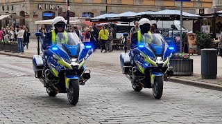 Two BMW R1250RT's of Warsaw Police. Dwa motocykle warszawskiej policji