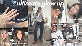 GLOW UP W ME FOR 2024! 🤍 going brunette, nail appt, lash & brows, new piercing + haul