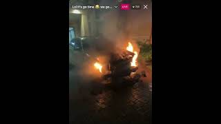 Intruder sets Carmen & Corey car on fire in the middle of the night.🔥🔥