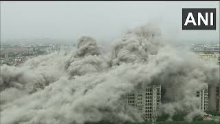 Noida Twin Tower Demolished Live Video