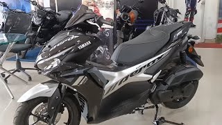 2022 Yamaha Aerox 155 Black Colour | New Yamaha Aerox 155  Metallic Black 2022 Onroad Price